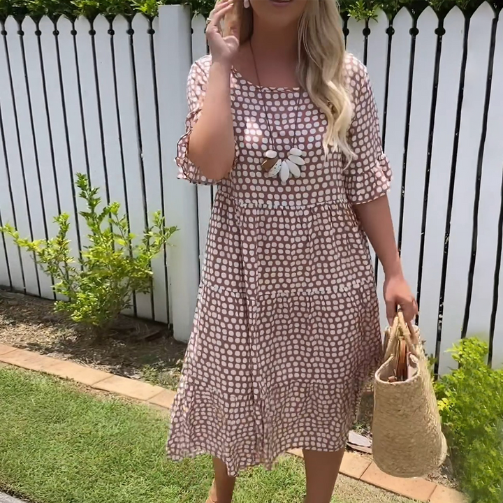 Camille | Breezy Polka Dot Midi Dress