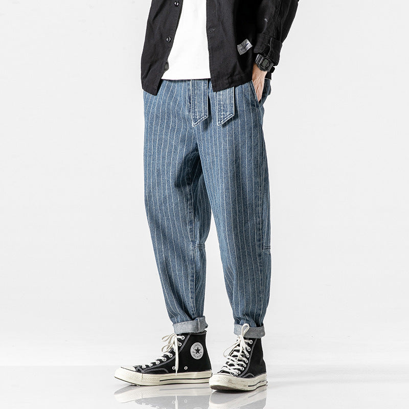 Haruto | Japanese Striped Denim Pants