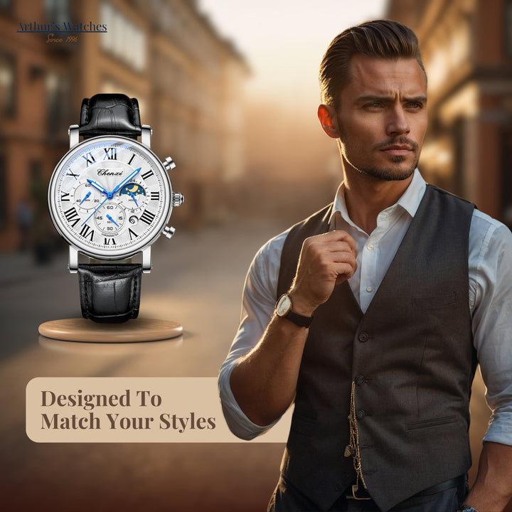 Modiva's Slim Luxury Multifunctional Wrist Watch