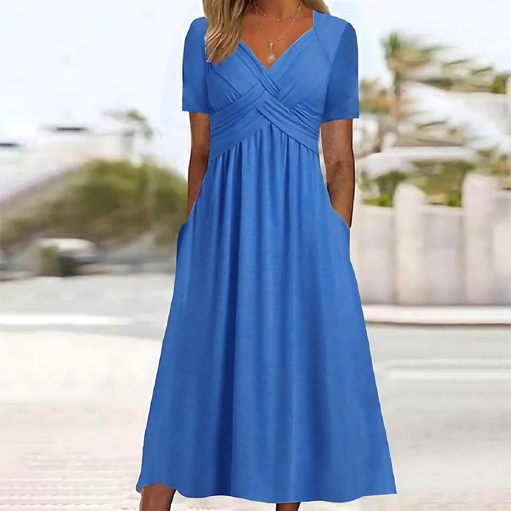 Isabelle | Elegant V-Neck Pocket Dress