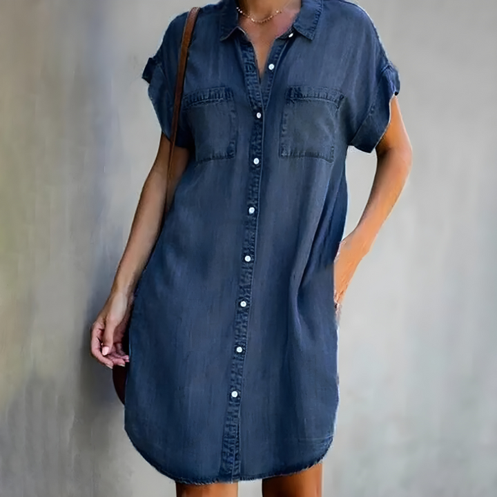 Olivia | Effortless Denim Shirt Dress