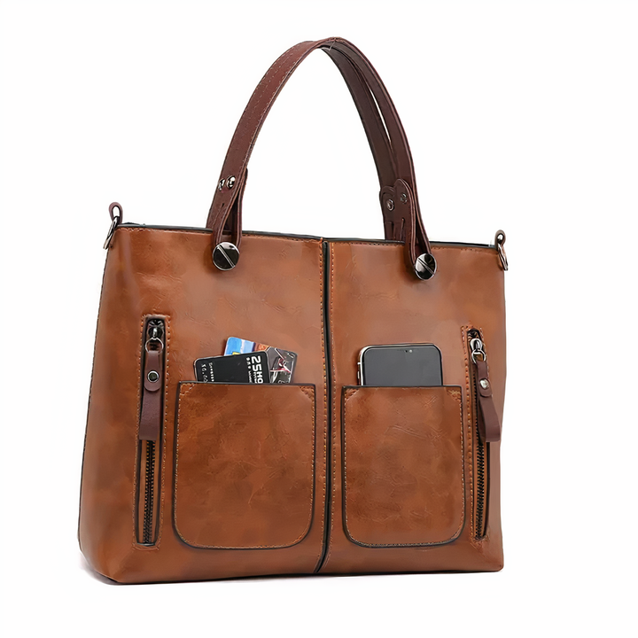 Lena | Vintage Two-Pocket Tote