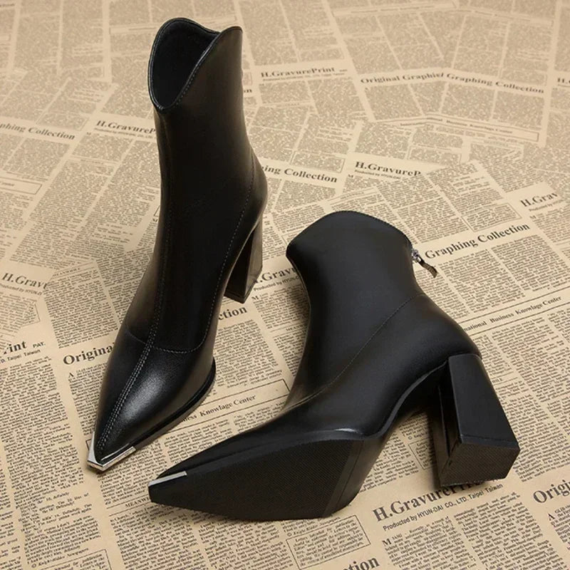 Selena | Sleek Pointed-Toe Ankle Boots