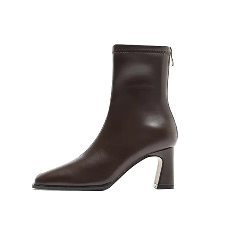 Sophia | Elegant Square-Toe Ankle Boots