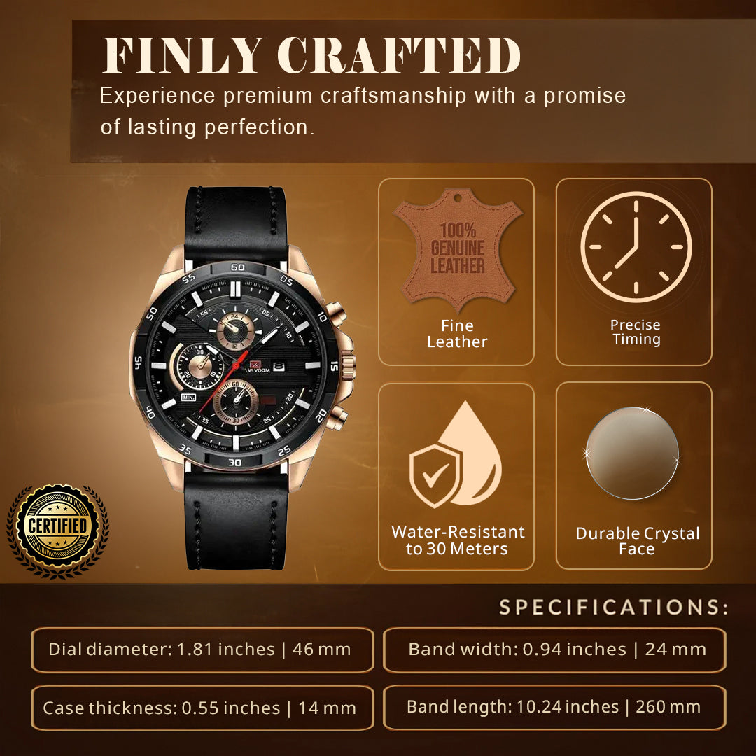 Modiva's Scratch Resistant Waterproof Wrist Watch